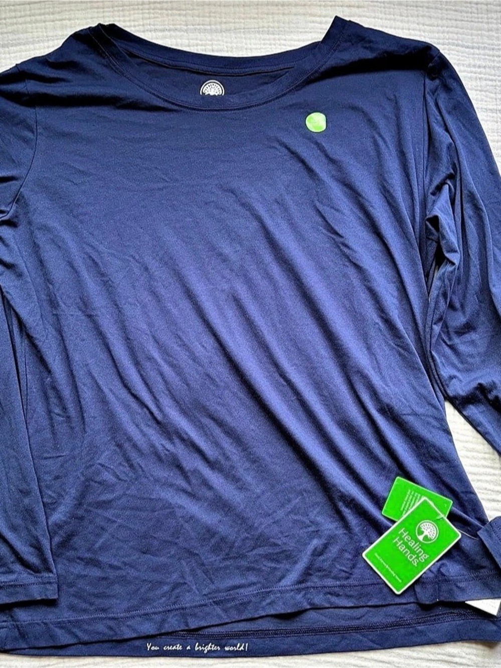Healing Hands Melissa Long Sleeve Knit Tee Underscrub Blue 3XL